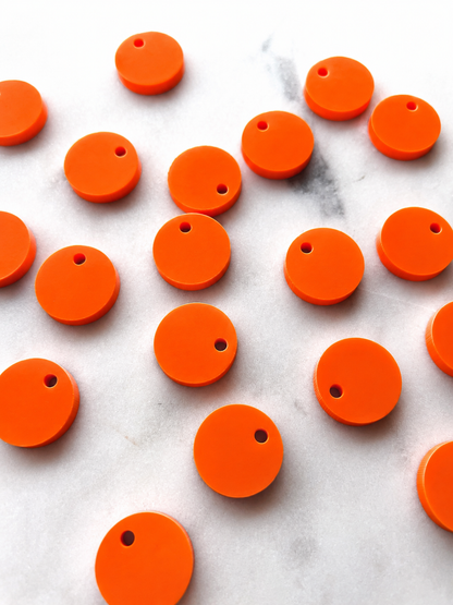 12.5mm or 15mm Orange Circle Toppers/Studs