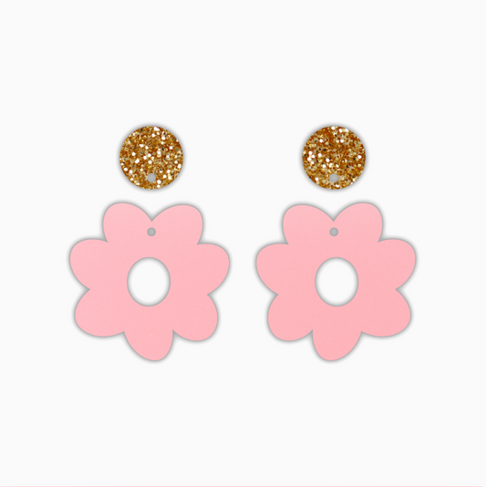 Organic Flower Donut Dangle, Acrylic Shape - earring findings for jewellery making