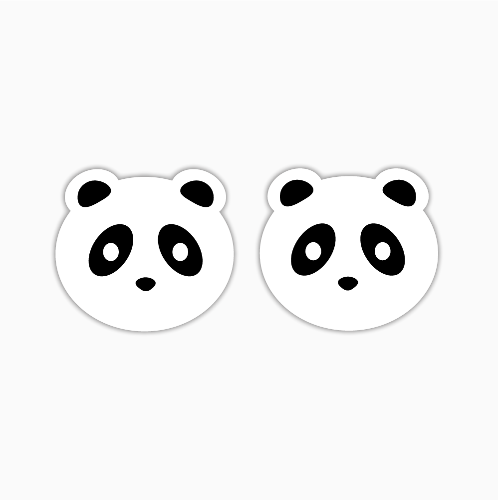 Panda Studs, Animal Acrylic Shape - earring findings for jewellery making