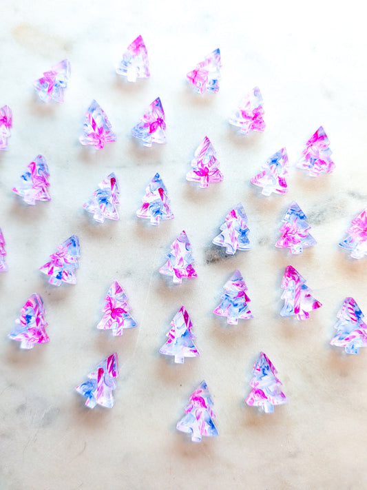 Clear Acrylic - 1.5cm Christmas Tree - Studs - Christmas - 186
