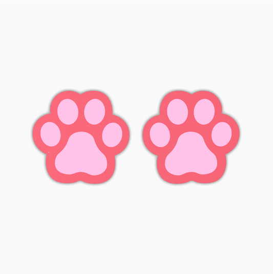 Paw Print Studs, Animal Acrylic Shape - earring findings for jewellery making