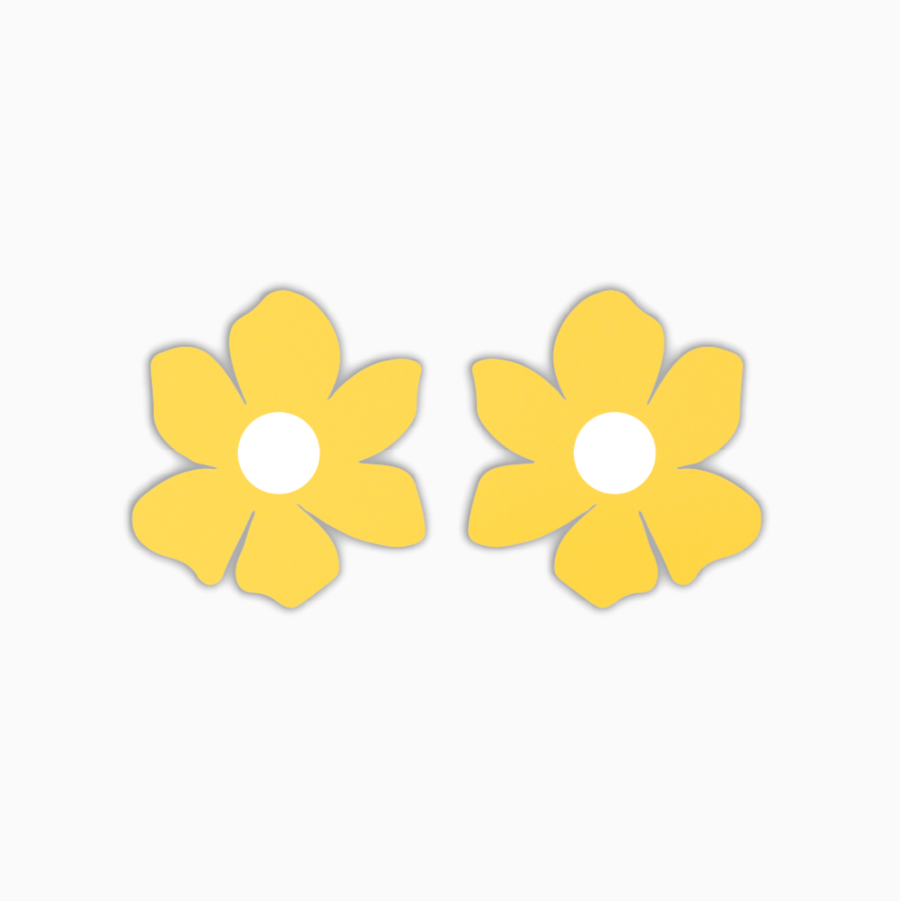 Organic Petunia, Engraved Acrylic Shape - earring findings for jewellery making