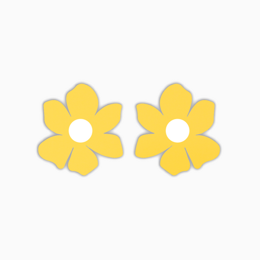 Organic Petunia, Engraved Acrylic Shape - earring findings for jewellery making