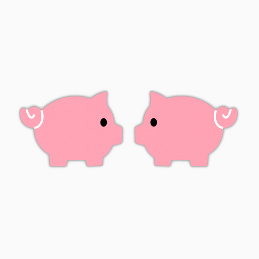 Piggy Studs, Animal Acrylic Shape - earring findings for jewellery making