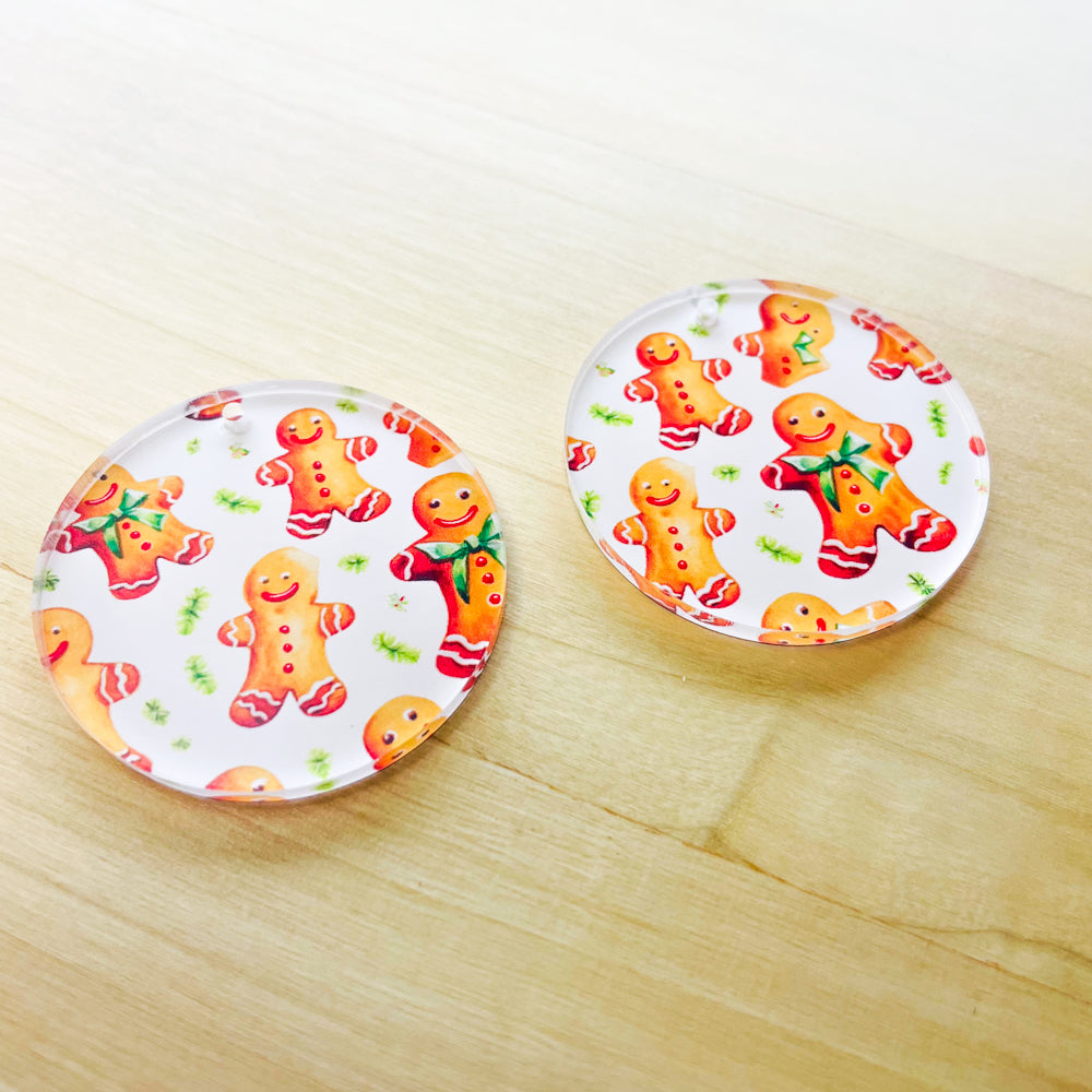 Clear Acrylic - 4cm Circle - Christmas - 131