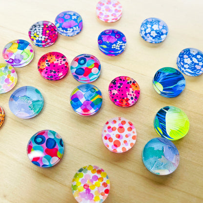 Clear Acrylic - 15mm Circle Studs - Mixed Bag