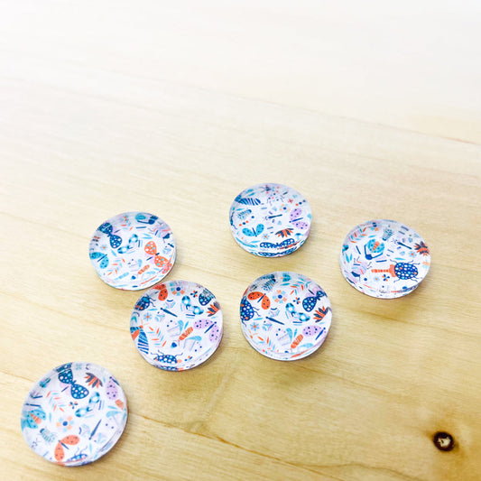 Clear Acrylic - 1.5cm Circle - Studs - Spritz - 40