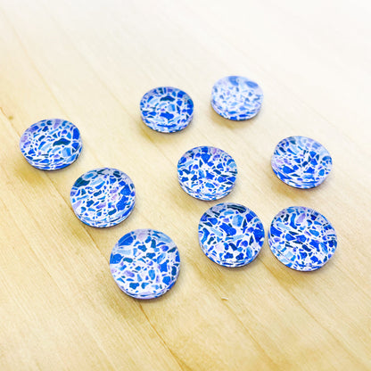 UV printed clear acrylic earring studs - 1.5cm circle, Terrazzo - jewellery making