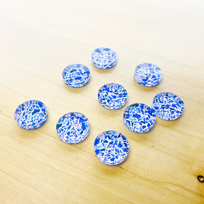 Clear Acrylic - 1.5cm Circle - Studs - Terrazzo - 07