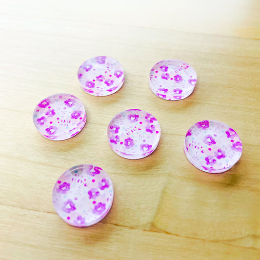 UV printed clear acrylic earring studs - 1.5cm circle, Watercolour - jewellery making