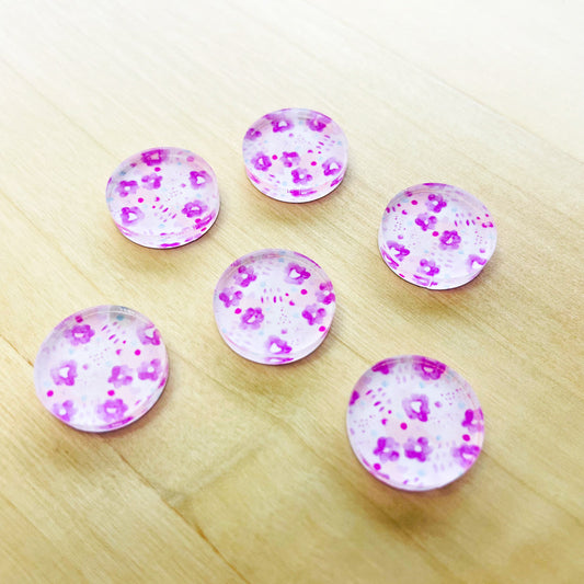 Clear Acrylic - 1.5cm Circle - Studs - Watercolour - 110 (small scale)