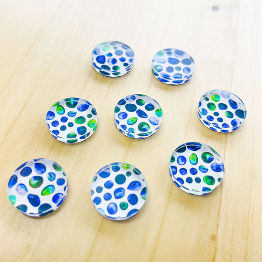UV printed clear acrylic earring studs - 1.5cm circle, Watercolour - jewellery making