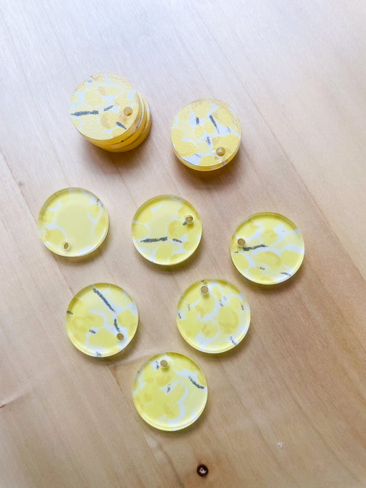 UV printed clear acrylic earring blanks - 2cm circle, Australiana - jewellery making