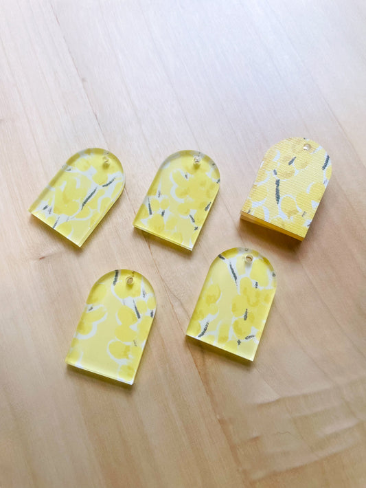UV printed clear acrylic earring blanks - 2x3cm arch, Australiana - jewellery making