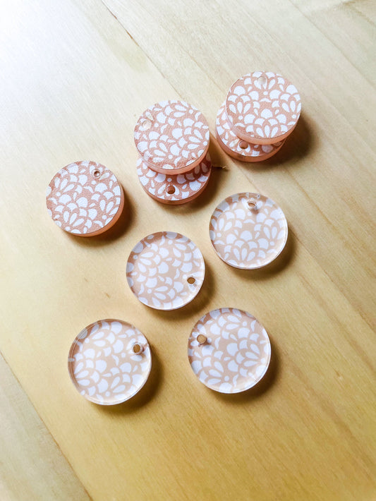 UV printed clear acrylic earring studs - 1.5cm circle, Australiana - jewellery making