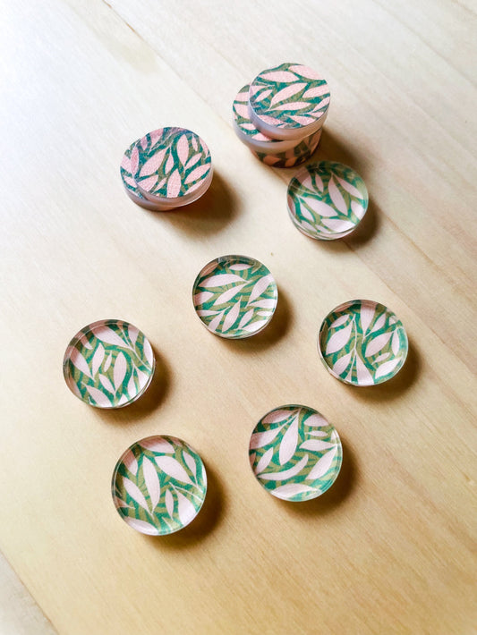 UV printed clear acrylic earring studs - 1.5cm circle, Australiana - jewellery making