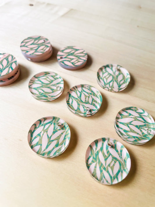 2cm Circle - Clear Acrylic - 1 Hole - Australiana - 18