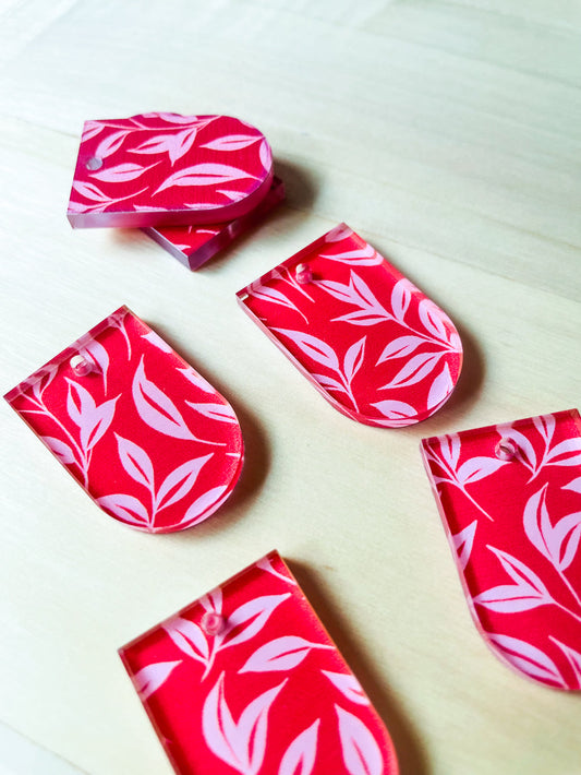 UV printed clear acrylic earring blanks - 2x3cm arch, Australiana - jewellery making