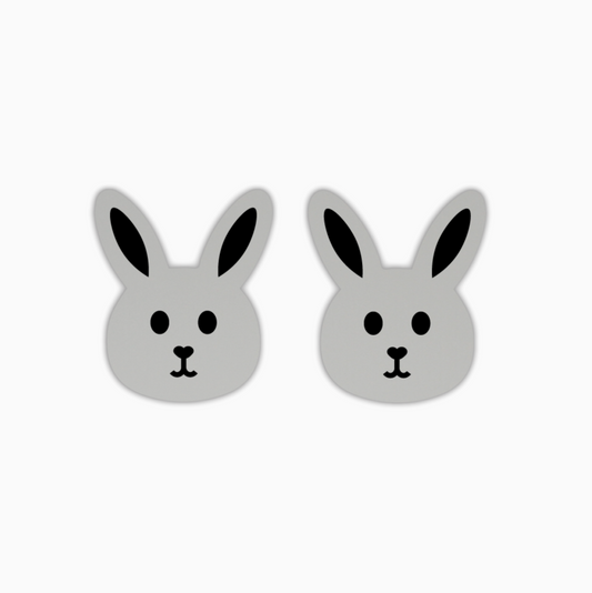 Rabbit Studs, Animal Acrylic Shape - earring findings for jewellery making