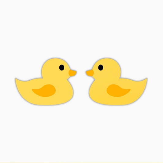 Rubber Duck Studs, Animal Acrylic Shape - earring findings for jewellery making