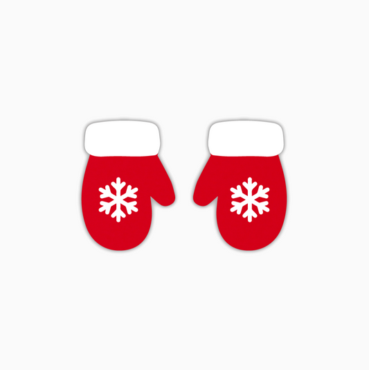 Santa's Mits, Christmas Acrylic Shape - earring findings for jewellery making