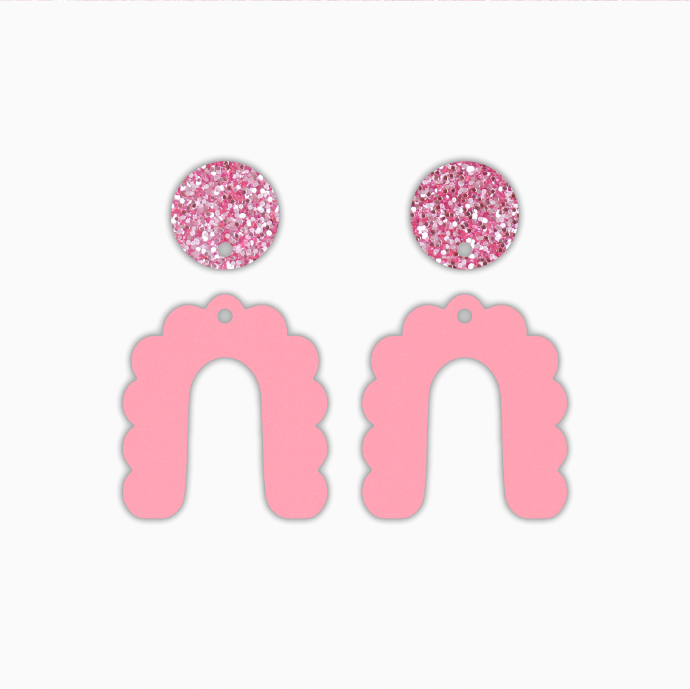 Scalloped Arch Dangle, Acrylic Shape - earring findings for jewellery making