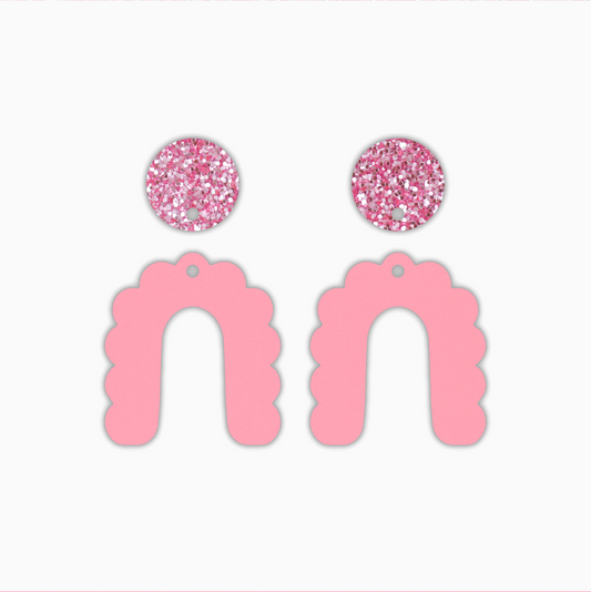 Scalloped Arch Dangle, Acrylic Shape - earring findings for jewellery making