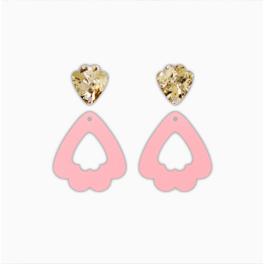 Scallop Drop Dangle, Acrylic Shape - earring findings for jewellery making