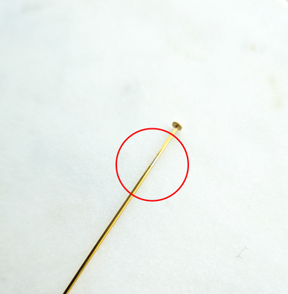 50mm Gold Stainless Steel Head Pins - 20 pieces - SECONDS