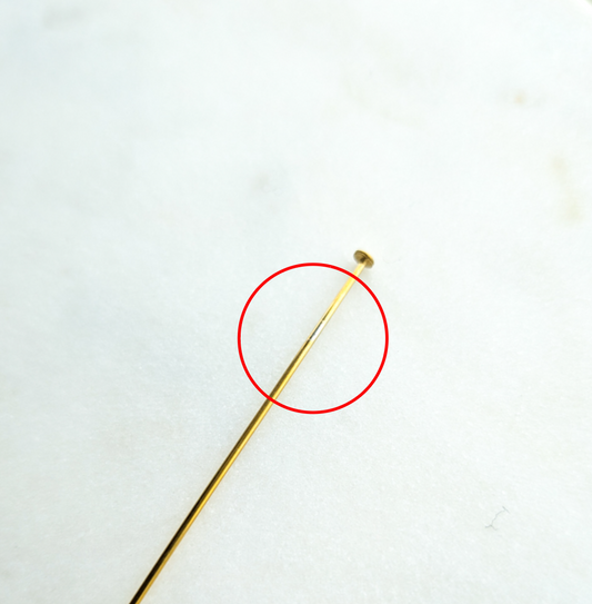 50mm Gold Stainless Steel Head Pins - 20 pieces - SECONDS