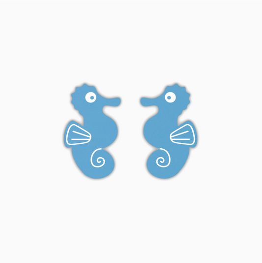 Seahorse Studs, Animal Acrylic Shape - earring findings for jewellery making