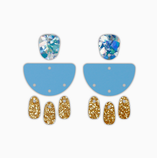 Semi Trio Drops Dangle, Acrylic Shape - earring findings for jewellery making