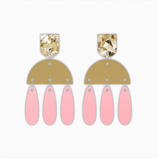 Semi Circle Drops Dangle, Acrylic Shape - earring findings for jewellery making