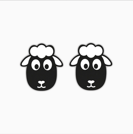 Sheep Studs, Animal Acrylic Shape - earring findings for jewellery making