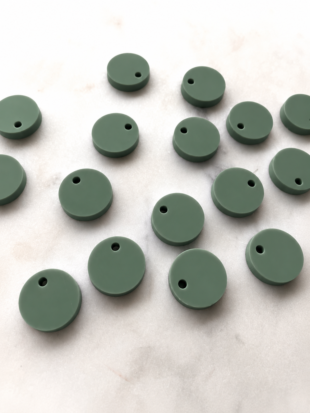 12.5mm or 15mm Slate Green Circle Toppers/Studs