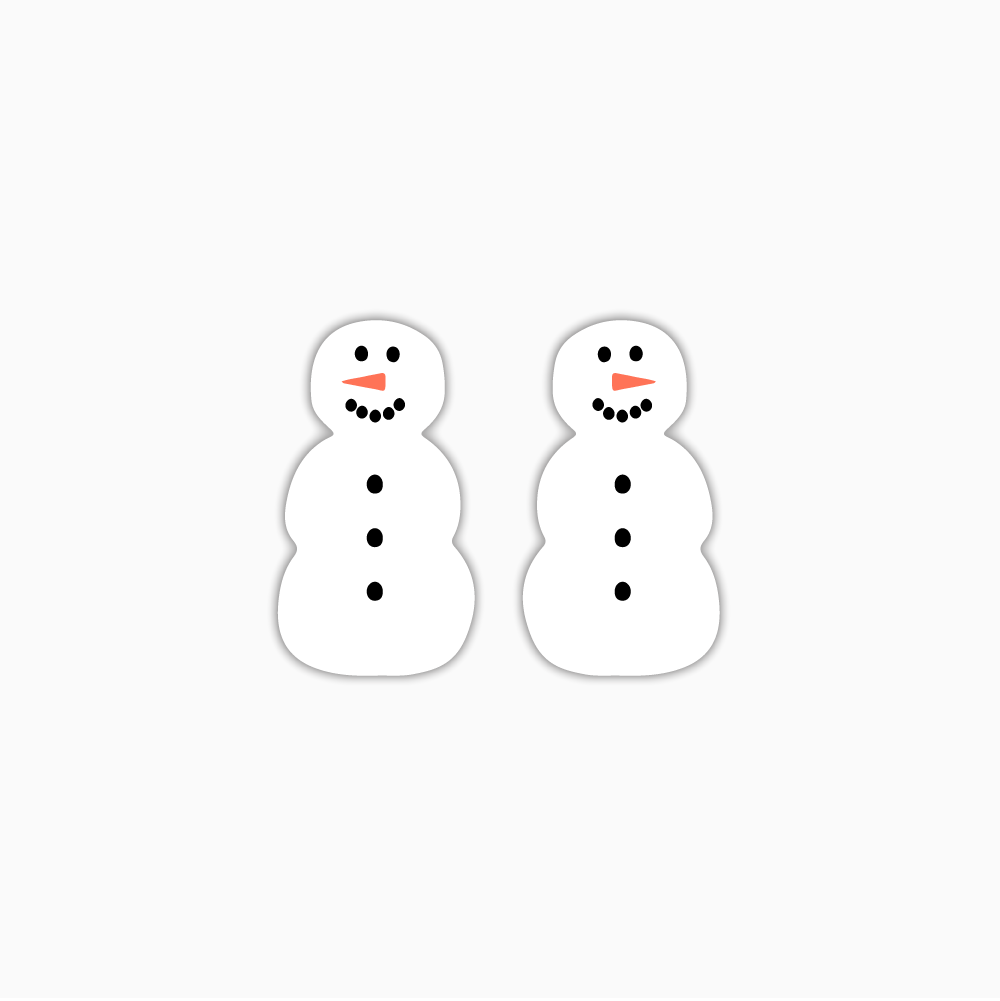 Snowman, Christmas Acrylic Shape - earring findings for jewellery making