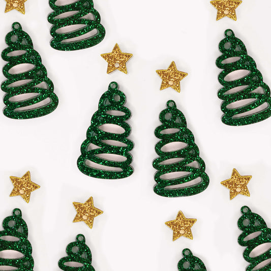 Squiggly Tree, Christmas Acrylic Shape - earring findings for jewellery making