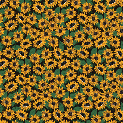 Wood - 20mm Circle- Studs - Transparent print - Sunflower - 01