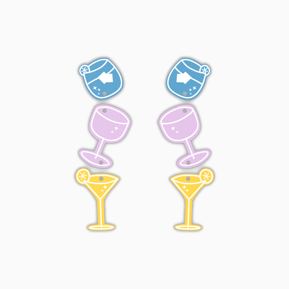 TGIF Dangle, Acrylic Shape - earring findings for jewellery making
