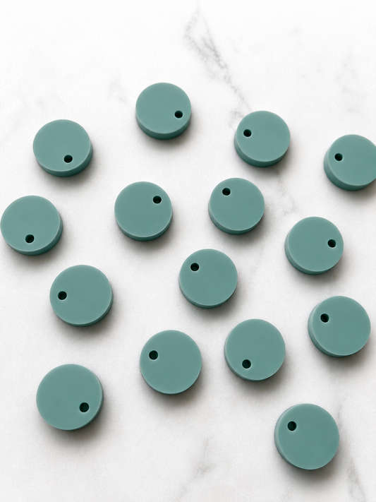 12.5mm or 15mm Teal Tide Circle Toppers/Studs