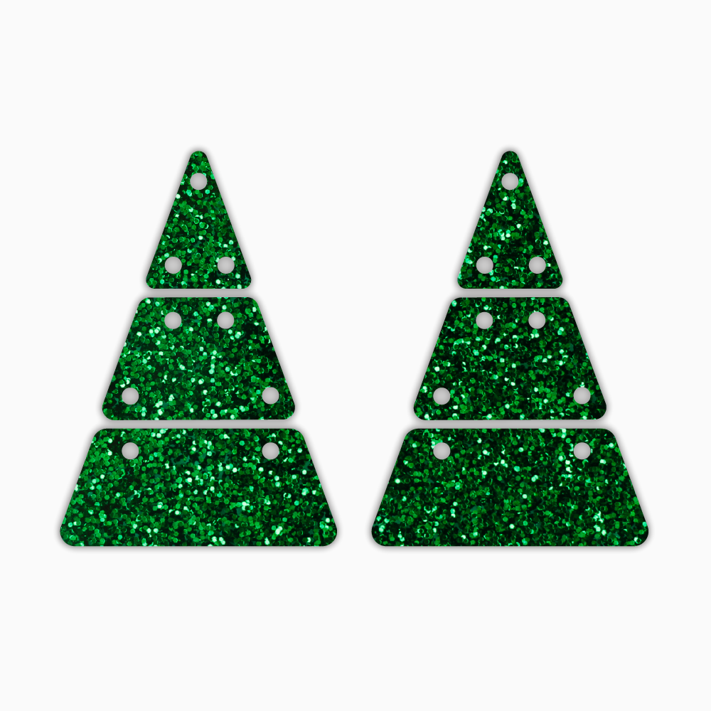 Three Tier Pine Tree, Christmas Acrylic Shape - earring findings for jewellery making
