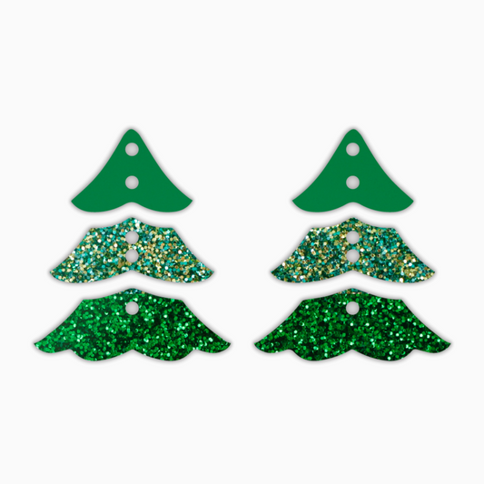 Three Tier Tree, Christmas Acrylic Shape - earring findings for jewellery making