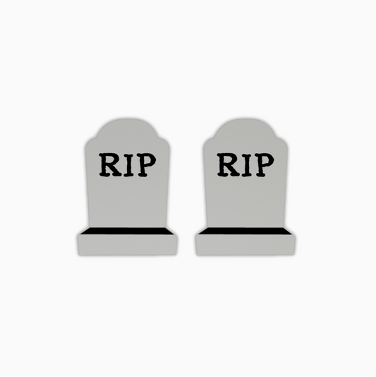 RIP Tombstone, Halloween Acrylic Shape - earring findings for jewellery making