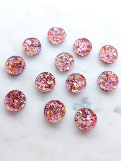 12.5mm or 15mm Princess Crystal Circle Toppers/Studs- Various Pack Sizes