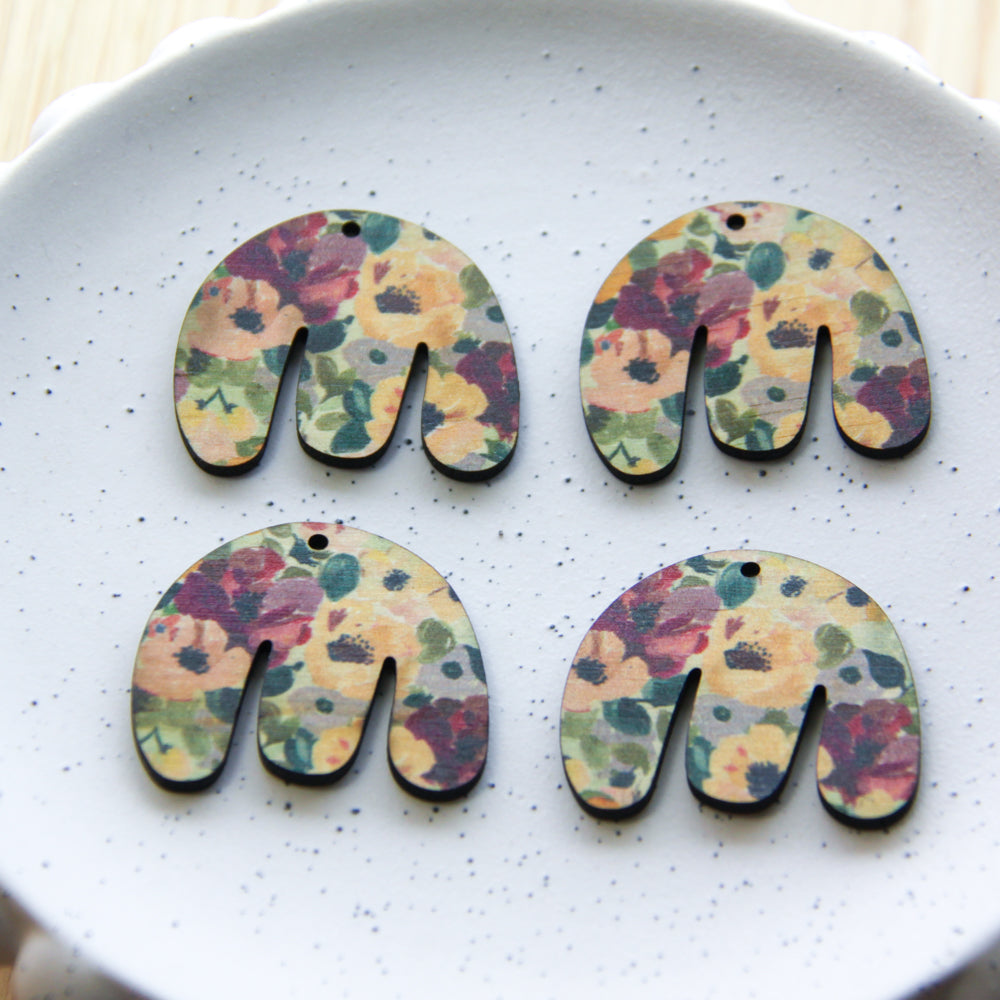 Wood - Boho Shape -  Transparent print - Floral Garden - 51