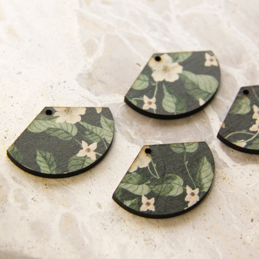 Wood - Fan Shape - 1 Hole - Transparent print - Australiana - 83