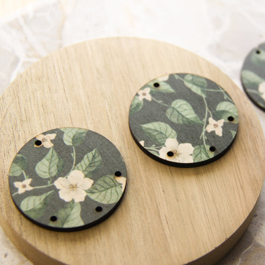 UV printed wood earring blanks - 4cm circle transparent print, Australiana - jewellery making
