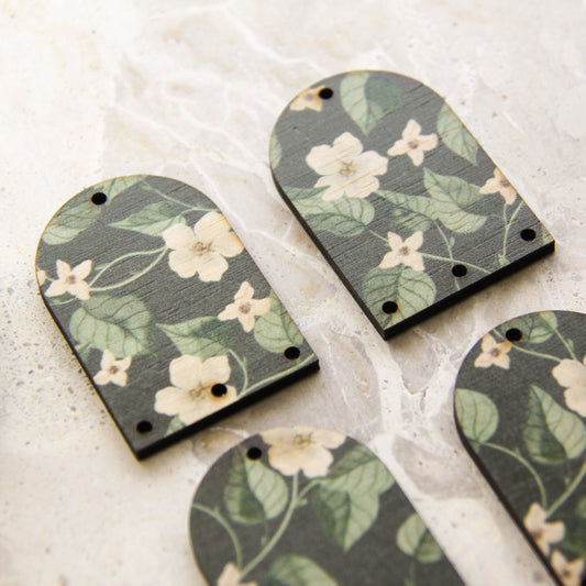 UV printed wood earring blanks - arch shape transparent print, Australiana - jewellery making