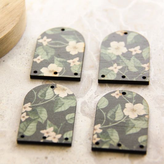 Wood - Arch Shape - 4 Holes -  Transparent print - Australiana - 83