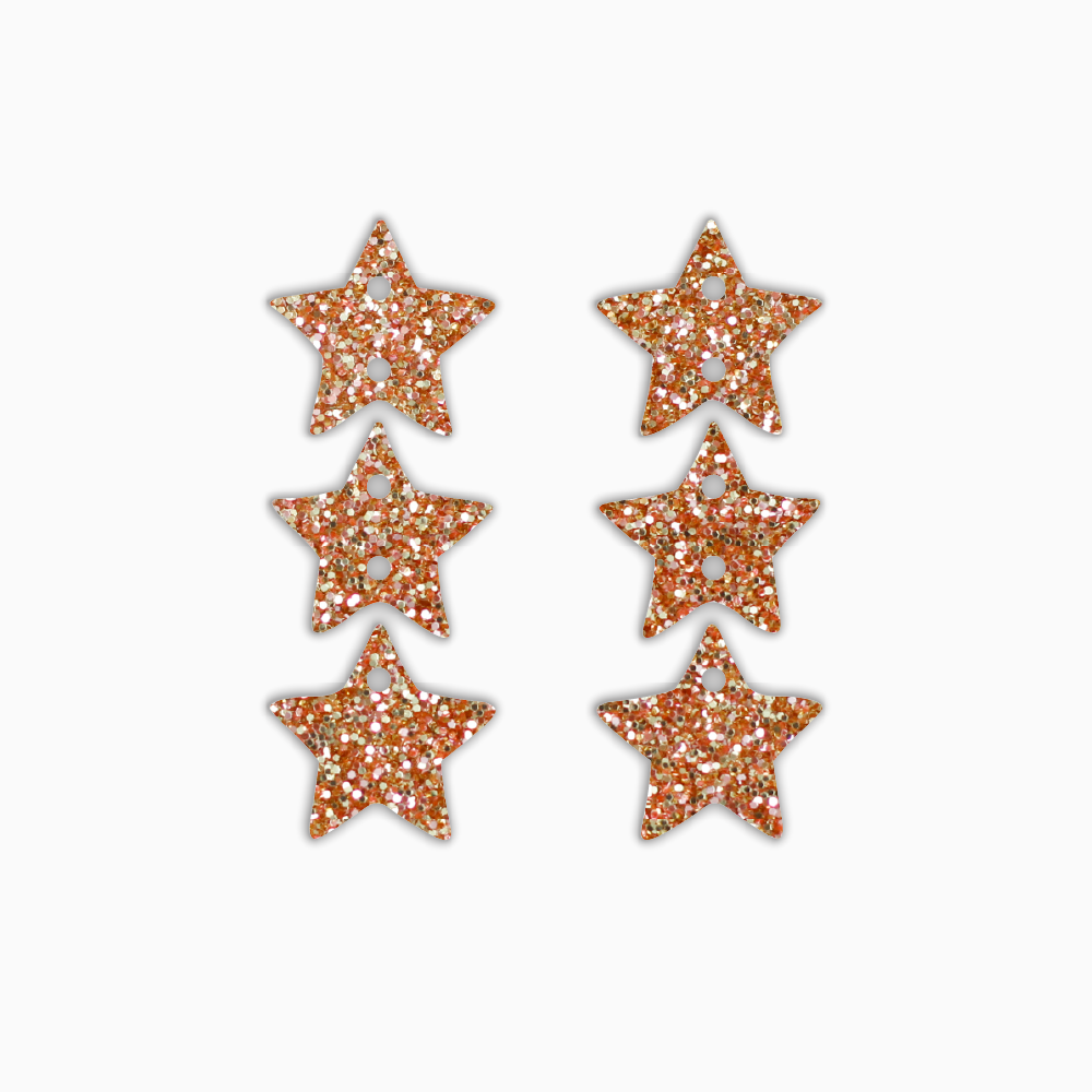 Triple Star Dangle, Christmas Acrylic Shape - earring findings for jewellery making